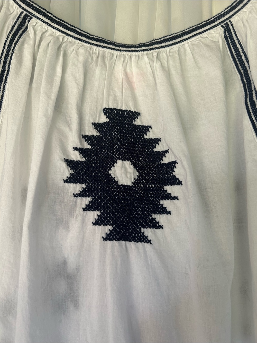 Gretchen Scott Designs White Tunic with Blue Embroidery - Picture 5 of 5